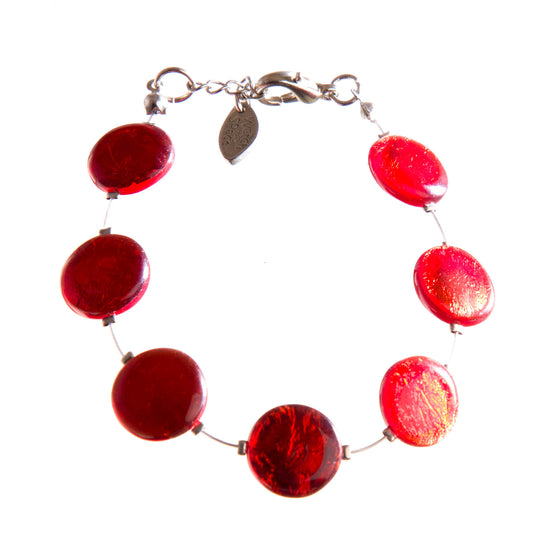 Watch this Space Bracelet from the Buttons Collection, Red/Silver