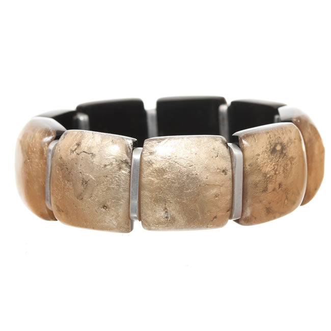 Watch this Space Bracelet from the Antique Squares Collection Gold/Silver