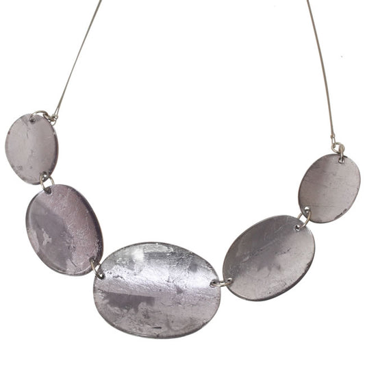 Watch this Space Pendant Necklace from the Curved Oval Collection, Lilac/Silver