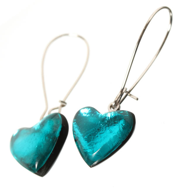 Watch this Space Earrings, Heart Trail Collection, Teal.