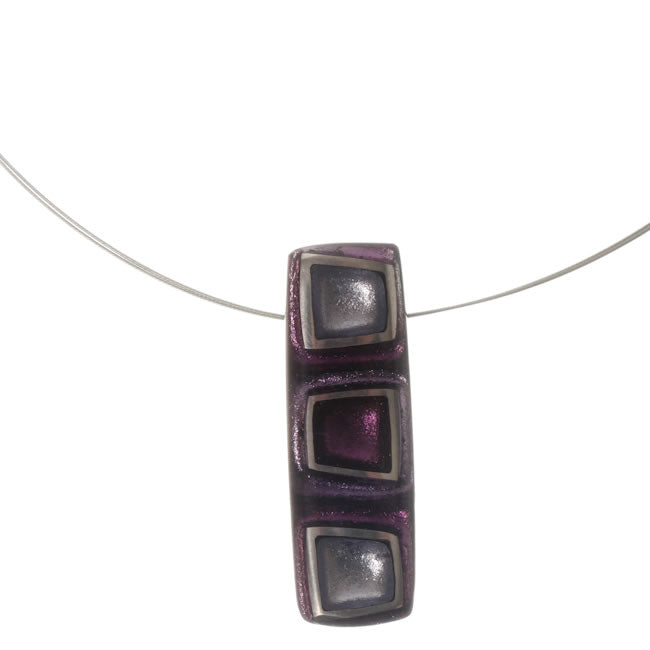 Watch this Space Pendant Necklace from the Irregular Squares Collection, Purple