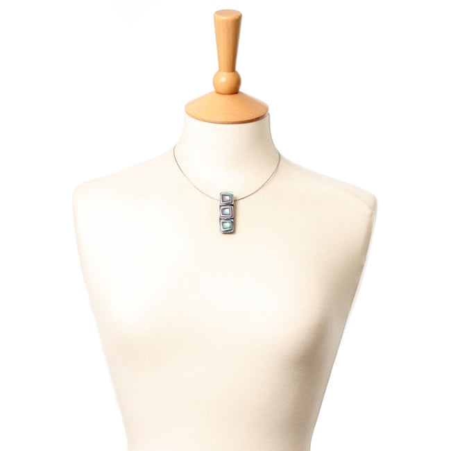Watch this Space Pendant Necklace from the Irregular Squares Collection, Ocean Mist.