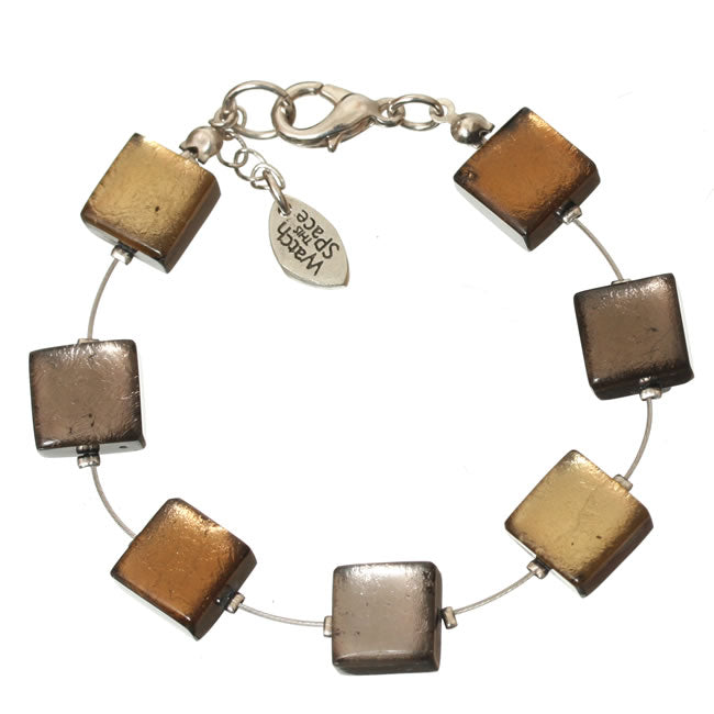 Watch this Space Bracelet, Square Buttons Collection, Metalics/Silver