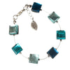 Watch this Space Bracelet, Square Buttons Collection, Teal/Silver