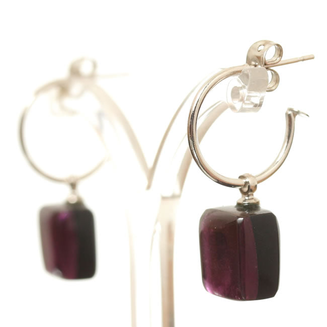 Watch this Space Earrings, Square Buttons Collection, Rainbow/Silver