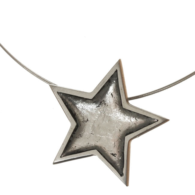 Watch this Space Pendant Necklace from the Pewter Stars Collection, Silver