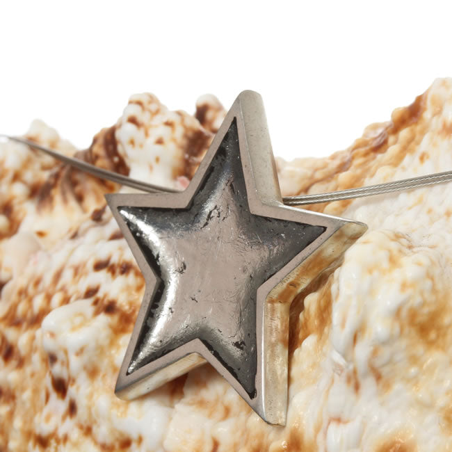 Watch this Space Pendant Necklace from the Pewter Stars Collection, Silver