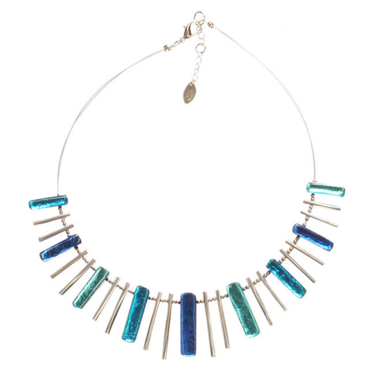 Watch this Space Necklace from the Matchsticks Collection, Turquoise/Silver