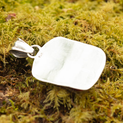 Coral set in  Sterling Silver Pendant