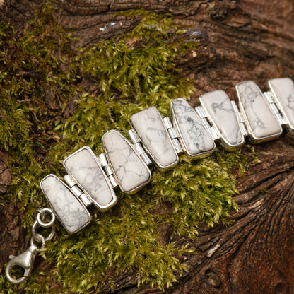 Sterling Silver Bracelet Howlite
