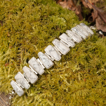 Sterling Silver Bracelet Howlite