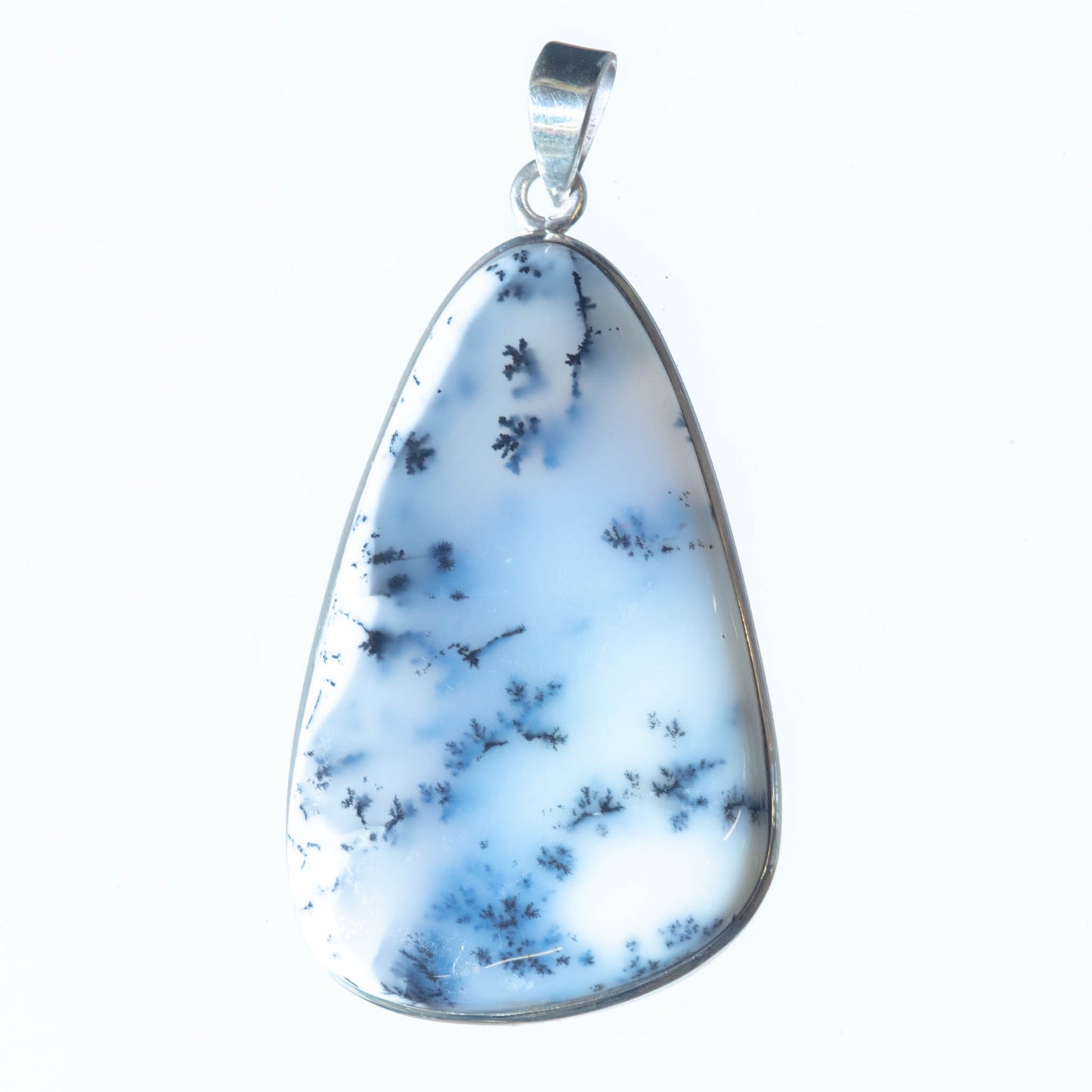 Dendritic Agate set in  Sterling Silver Pendant