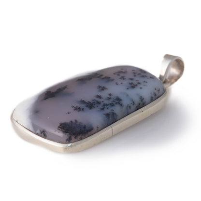 Dendritic Agate set in  Sterling Silver Pendant