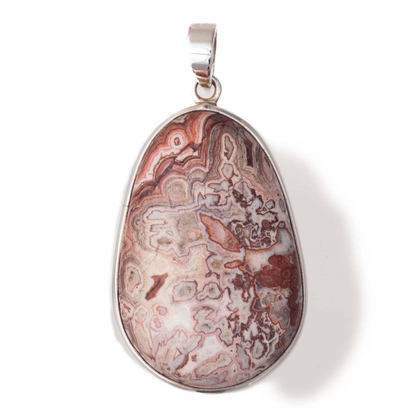 Crazy Lace Agate, Sterling Silver Pendant