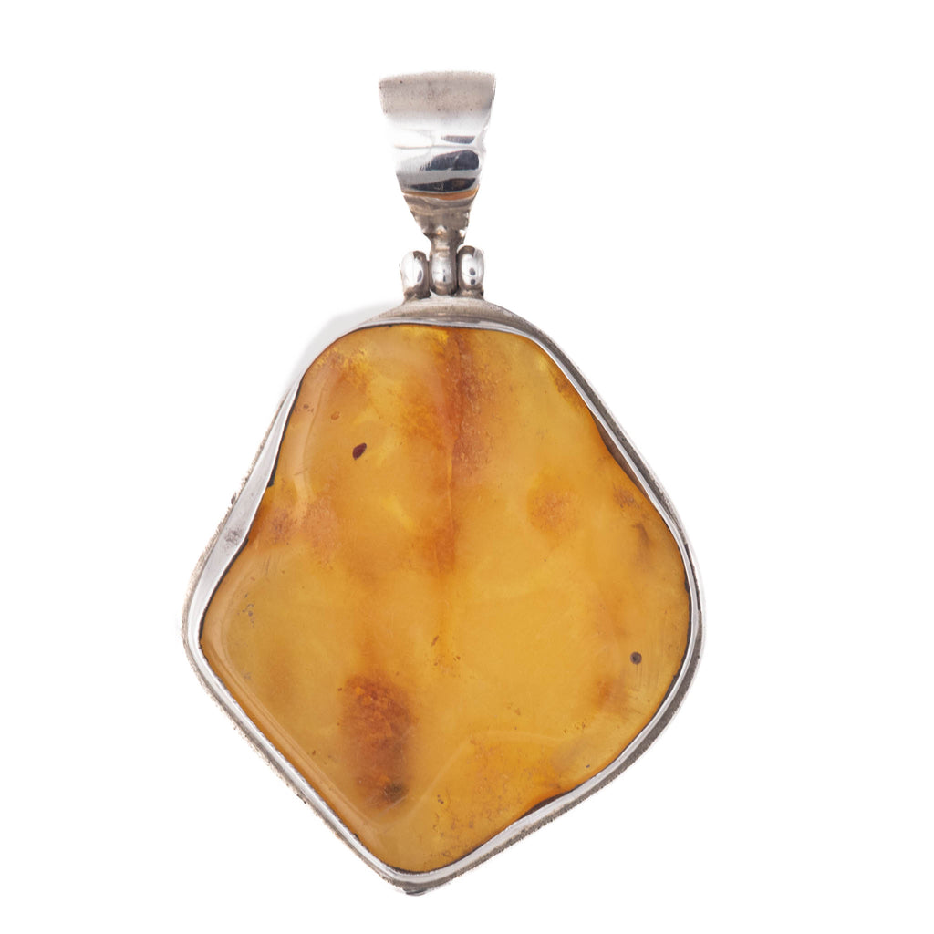 Sterling Silver, Amber Pendant