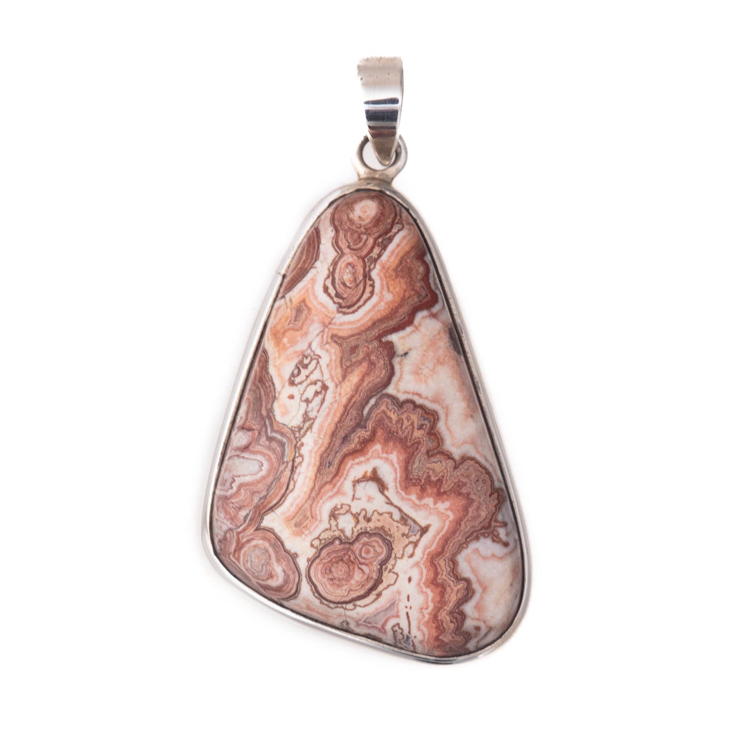 Crazy Lace Agate, Sterling Silver Pendant