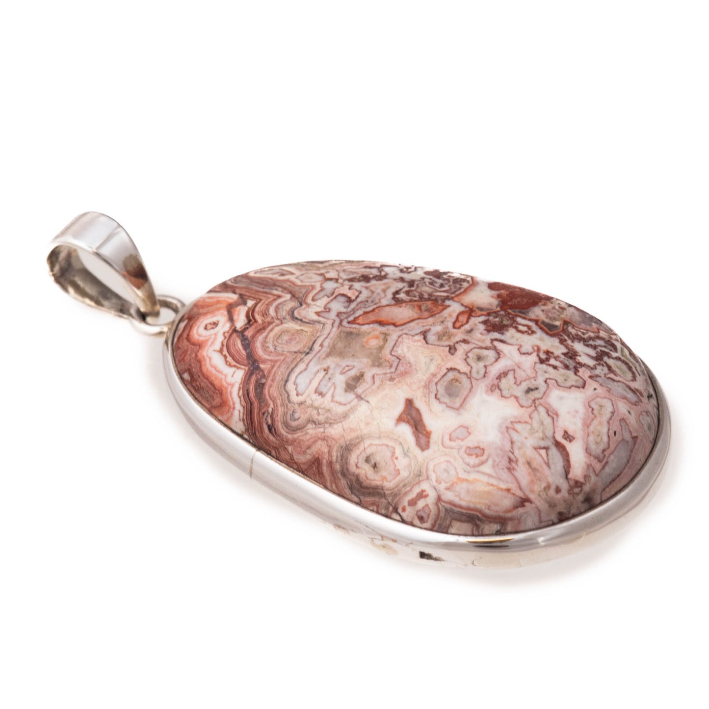 Crazy Lace Agate, Sterling Silver Pendant