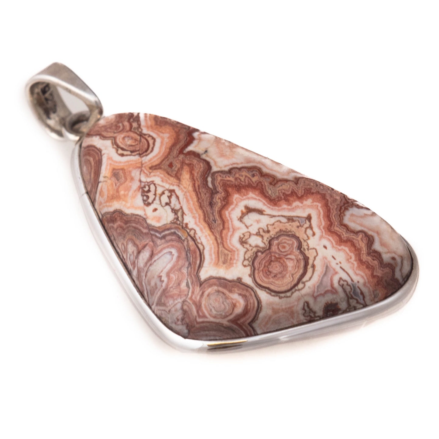 Crazy Lace Agate, Sterling Silver Pendant