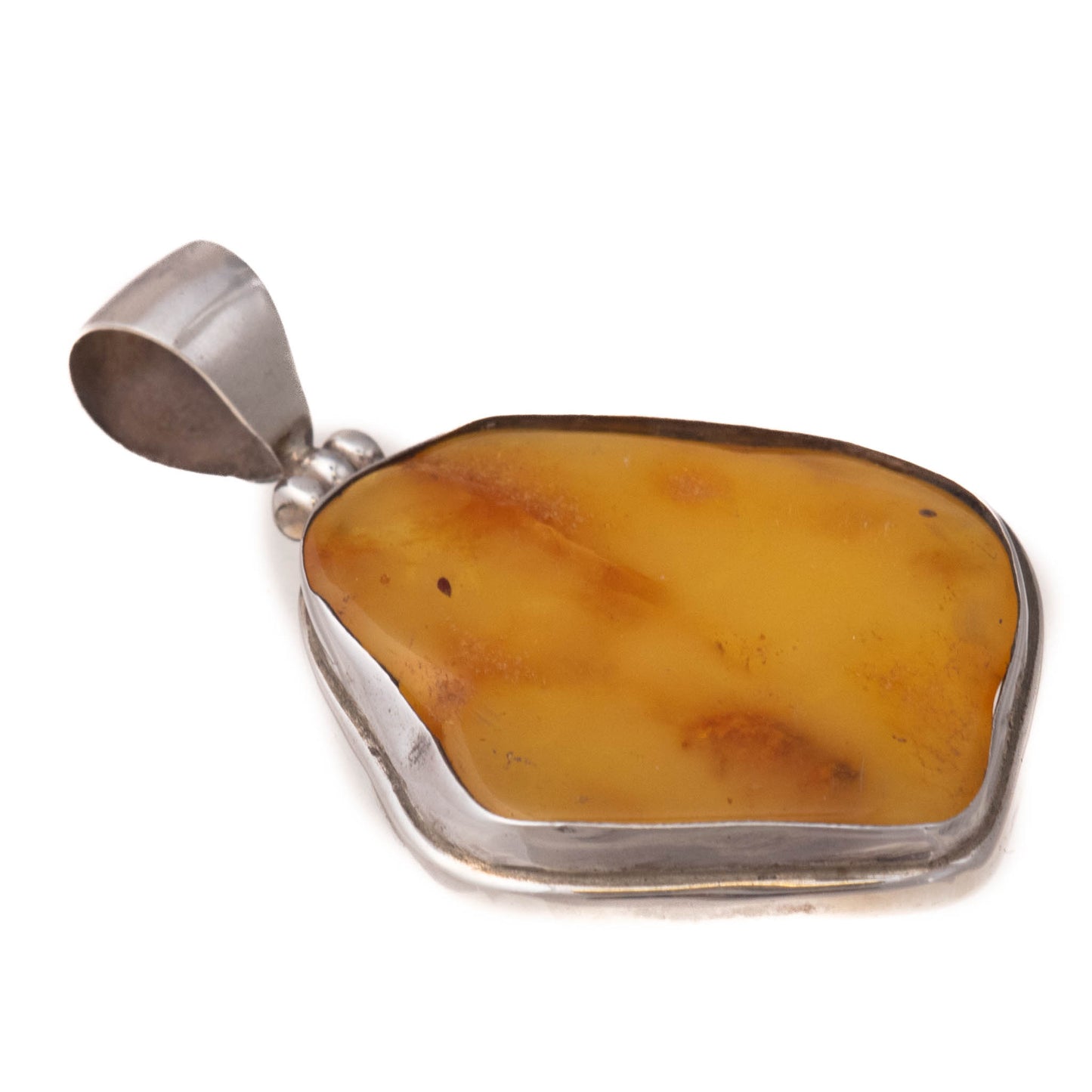 Sterling Silver, Amber Pendant