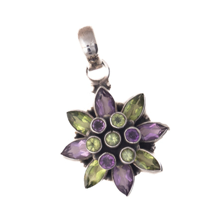 Turquoise, Sterling Silver Pendant Mixed Gemstones