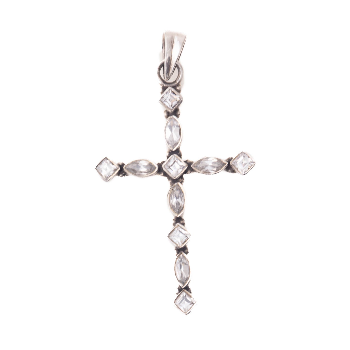 Sterling Silver Cross studded with Cubic Zirconia Stones