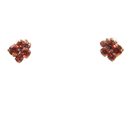 Konplott, Ballroom Crystal Cluster Studs, Coral Red/Gold