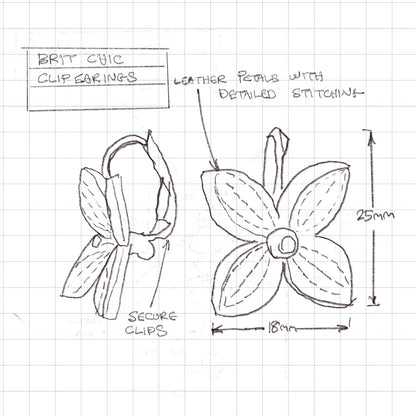 Flower Earrings On Hook, Pink/Gold