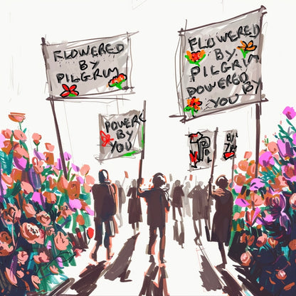 Pilgrim Flowered By Pilgrim Double Chain Bracelet, Peach/Gold