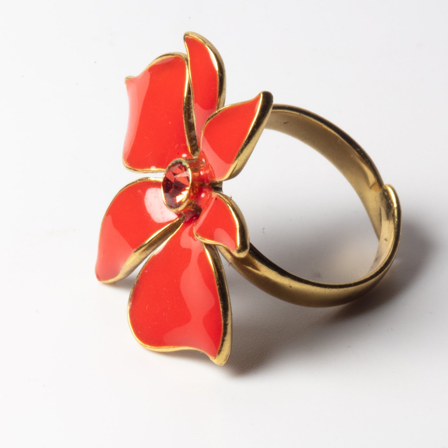 Pilgrim, Adjustable Sweet Sensation Ring, Coral/Gold