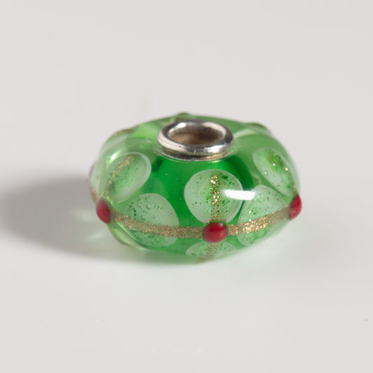 Unique Trollbeads Emerald Blossom Glass Bead