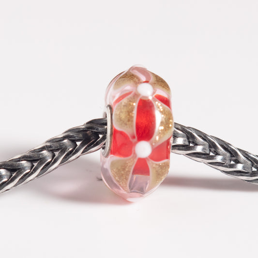 Red Ribbon Unique Trollbeads Glass Bead