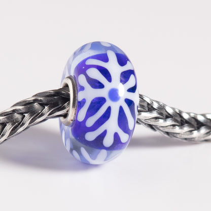 Cobalt Daisy Unique Trollbeads Glass Bead