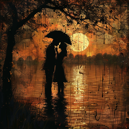 A&C Black Romance Long Beaded Necklace, Black/Gold