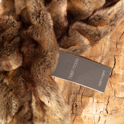 Faux Fur Ruffle Scarf by Helen Moore in Vintage Caramel