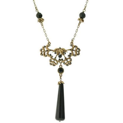 A&C Black Romance Most Elaborate Necklace, Black/Gold