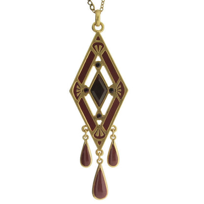 A&C Deco Beautiful Long Pendant Necklace purple/Gold