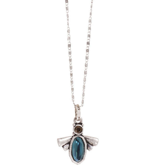 A&C Lucky Bugs Small Pendant, Blue/Silver