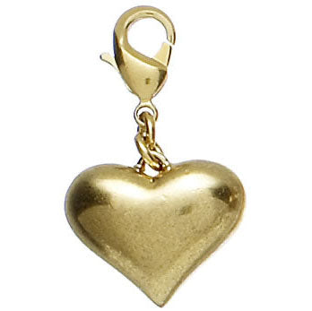Pilgrim Charms Puff Heart Charm, Gold