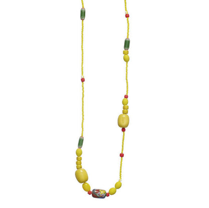 Pilgrim Blessings Long Beaded Necklace, Yellow Mix