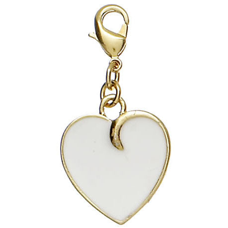 Pilgrim Charms Candy Heart Charm, White/Gold