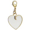 Pilgrim Charms Candy Heart Charm, White/Gold