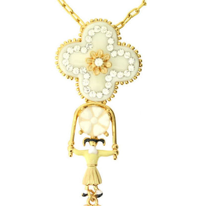 Pilgrim Elements Of Joy Elaborate Drop Pendant,  Beige/Gold