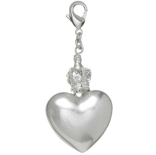 Pilgrim Mega Charm Royal Heart Mega Charm, Crystal/Silver