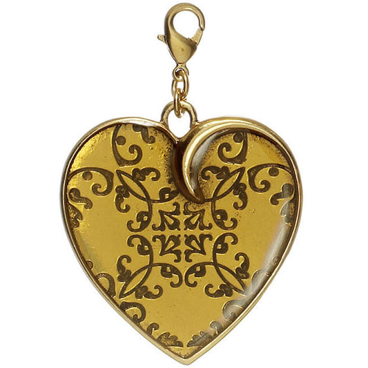 Pilgrim Mega Charm Resin Heart Mega Charm, Brown/Gold