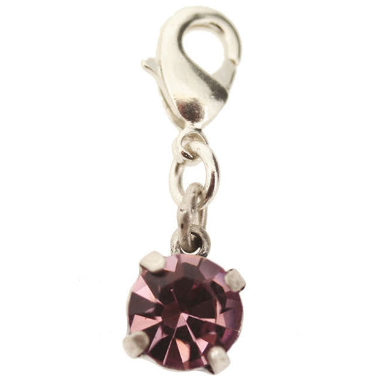 Pilgrim Charms Rock Charm, Pink/Silver