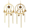 Pilgrim Rose Elaborate Earrings, Brown/Gold