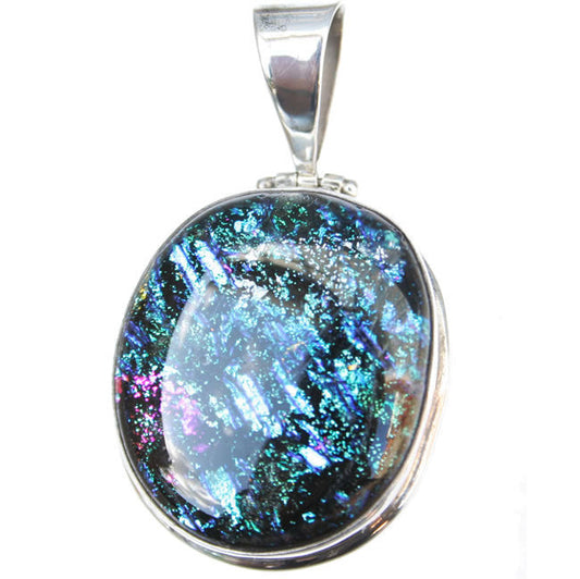 Dichroic Pendant set in Silver