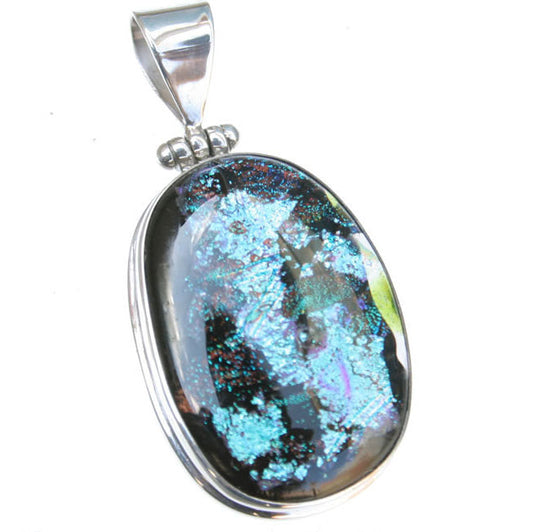 Dichroic Pendant set in Silver