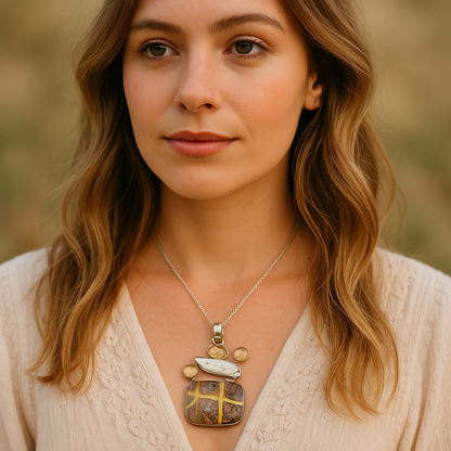 Dichroic Pendant set in Silver