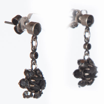 Konplott, Victoria Drop Post Earrings in Black/Gold
